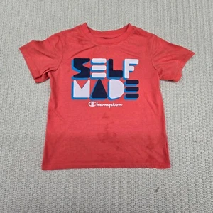 Champion Shirt Boys Youth 5 Orange Short Sleeve Self Made Spellout Graphic Tee - Picture 1 of 7