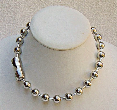 Gargantilla Gruesa Cadena Bola Acero Inoxidable 12mm ~ Motociclista Gótico Grunge Urbano Foto 1 de 4