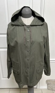 Canyon River Blues Lightweight Field Hooded Green Jacket Zip & Snap Up Women’s L - Picture 1 of 14