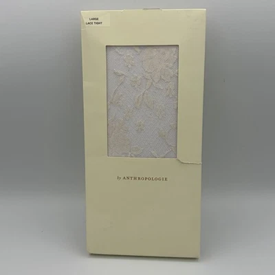 Medias de encaje Anthropologie para mujer talla grande blancas elevadas florales Italia nuevas con etiquetas Foto 1 de 4