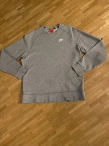 NIKE Sweat-Shirt Damen XL Hellgrau, kleines gesticktes weißes Logo vorne - Bild 1 von 5