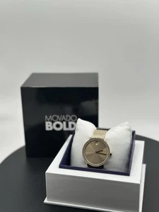 RELOJ SUIZO MOVADO BOLD 3600656 BRILLO ORO CRISTAL BISEL MALLA DAMAS 34 MM - Imagen 1 de 19