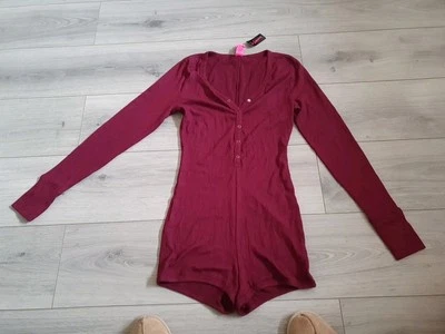 BNWT Vintage La Senza Burgundy One Piece Playsuit Size Medium - Image 1 of 4