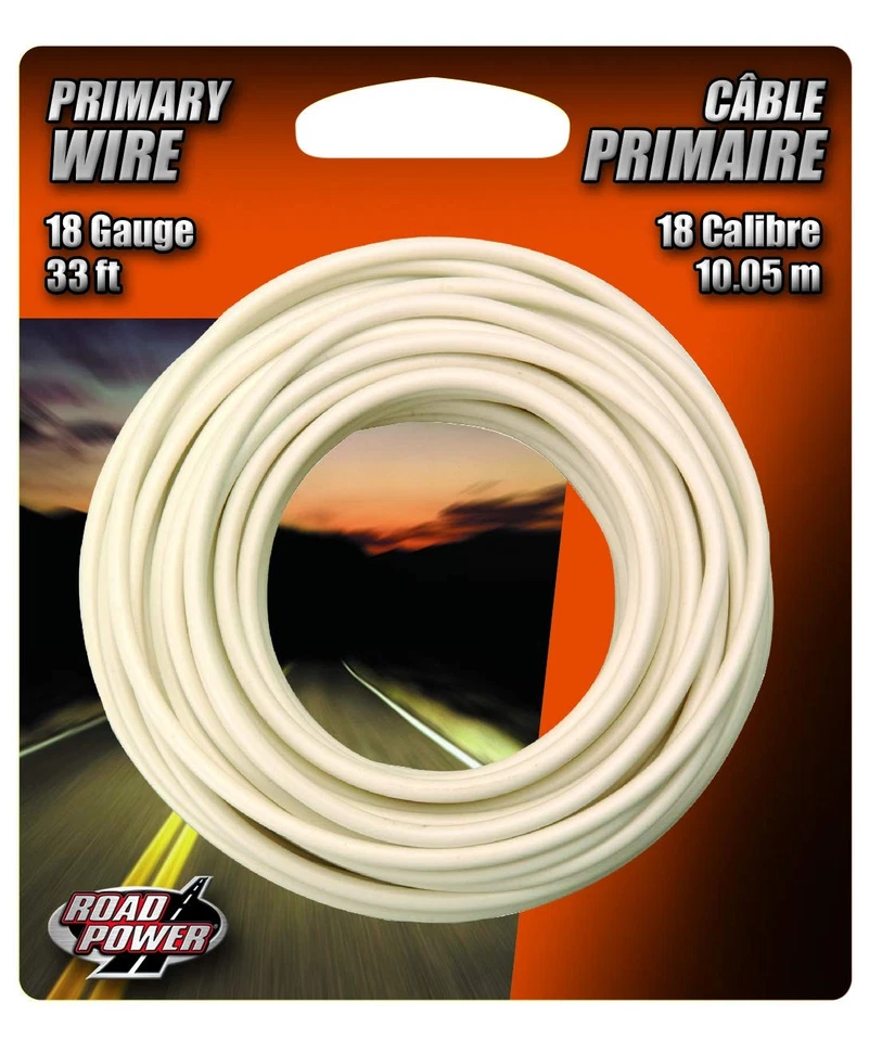 Cable de cobre automotriz calibre 18 Coleman 55667233; blanco; 33' Foto 1 de 1