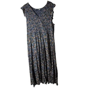 Vecchio abito navy donna XL maxi floreale cami a strati cottage boho stravagante. - Foto 1 di 5