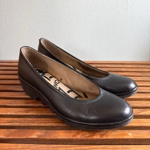 Fly London schwarze Leder Gummi Plateau Keilabsatz Schuhe Gr. 39 US 8 - 8,5 - Bild 1 von 10