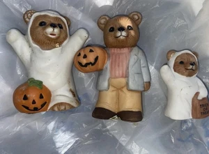Homco Halloween Bären #5209 #5311 Geist Kürbis Trick or Treat 3er Set 80’s - Bild 1 von 7