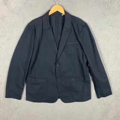 Jaqueta Vince Sport Masculina XL Azul Marinho Dois Botões Algodão Linho Blazer Não Estruturado - Imagem 1 de 4