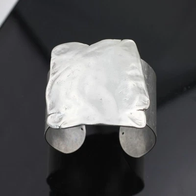 Extravaganter Breiter Armreif Manschette Unikat Strukturmetall im Industrial - Bild 1 von 4