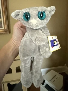 Manhattan Toy Lanky Cats Georgie Gray Blue Eyes 14" Plush Stuffed Floppy 2002 - Picture 1 of 13