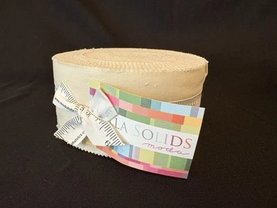 Bella Solids Off White Jelly Roll by Moda 2.5" 100% Cotton 9900JR-12 - Image 1 of 4