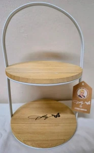 Dolly Parton 2-stufiger Servierer Holz & Metall Bauernhaus NEU mit Etikett - Bild 1 von 4