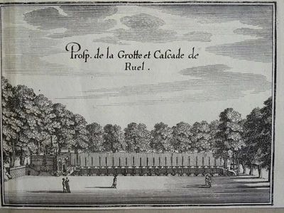 Gärten von Rueil-Malmaison Ansicht Merian Topographia France EA Kupferstich 1655 - Bild 1 von 2