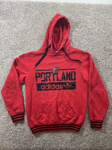 Adidas Portland Blazers Nba Hoodie Sweatshirt Mens Size Small Red Black Cover