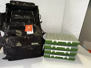 Rodeel Fishing Tackle Backpack with Rod Holders & 4 Tackle Boxes Outdoor Camo - Picture 1 of 13