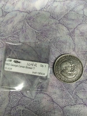 1952 George W.Carver Booker T.Washington Commem Silver Half Dollar Coin - Image 1 of 3