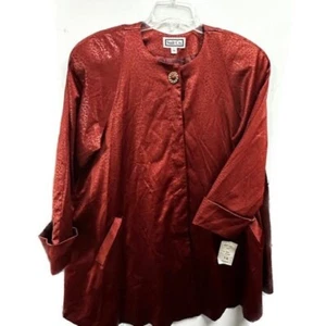 Neu mit Etikett Vintage Suit Co. weinrotes Sakko Damengröße 14 Schulterpolster. Poly/Nylon - Bild 1 von 13
