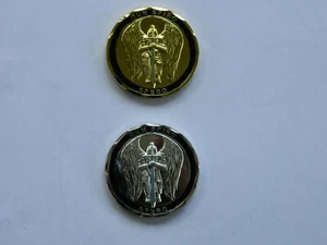 Set (gold & silber) Talisman, Coin St. Michael, Schutzpatron Soldaten u. Polizei - Picture 1 of 3