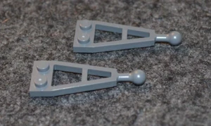 (2) 2x5 Dark Gray Triangle Plate Brick w/ Ball Connector on End ~ Lego NEW Parts - Picture 1 of 1