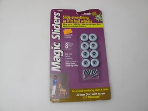 Vtg Magic Sliders 08200 8 Pack 3/4" Round Furniture Slide Disk Caster - NIB - Picture 1 of 6