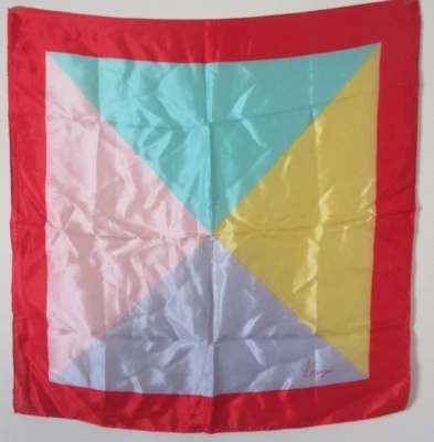 Kenzo 100% Silk Chiffon Yellow/Pink/Green Red 21" Scarf Necktie - Image 1 of 2