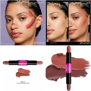 NYX Blush Wonder Stick Coral Deep+Peach With Hyaluronic Acid Hydrates Blendable - Picture 1 of 12