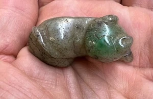 Gato chino antiguo de jadeíta.  Qing 1 3/4 pulgadas - Imagen 1 de 5