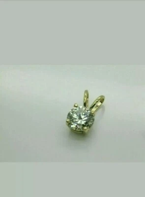 1.00 CT Rundschliff Moissanit Solitaire 10k Gelbgold Anhänger - Bild 1 von 4