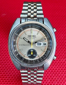Reloj automático cronógrafo SEIKO 6139-6012 Res.70M para hombre 17 joyas esfera beige - Imagen 1 de 9