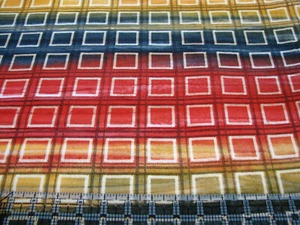 3 Yards Cotton Fabric - Northcott Banyan Batik Kilts & Quilts Squares Multi - Picture 1 of 1