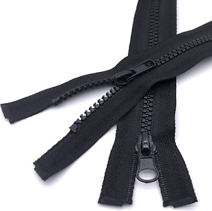 Schwarze Trennreißverschlüsse für Jacken 33 Zoll #5 Jacke Reißverschluss 2 STCK. Kunststoffjacke