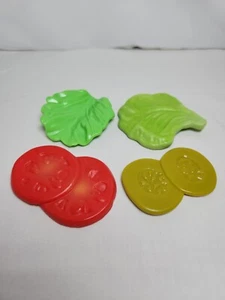 Cibo finto gioco hamburger topping lattuga sottaceti pomodori 4 pezzi - Foto 1 di 4