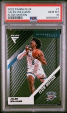 2022-23 Panini Flux Flow Motion Jalen Williams RC Rookie Thunder #1 PSA 10 GEM