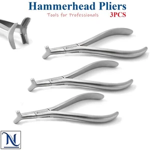 Dental Orthodontic Hammerhead Pliers Serrated Bending NITI Cinch Tie Back 3 PCS - Picture 1 of 4