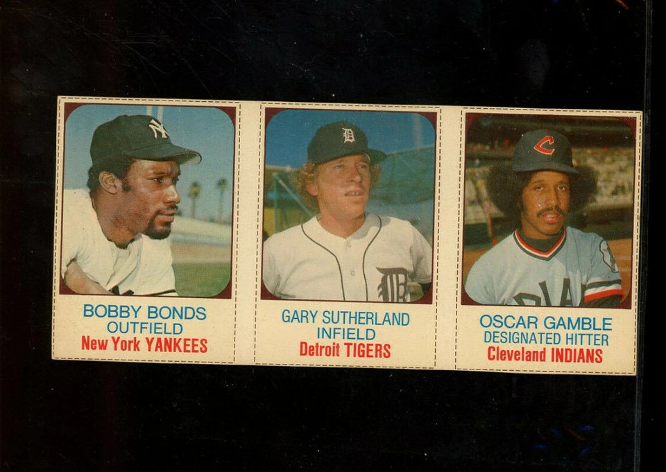 Hostess 1975 All-Star Team Uncut Panel Bobby Bonds Gary Sutherland Oscar Gamble - Image 1 of 2