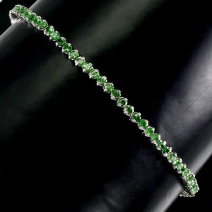 Shola Genuine Natural Tsavorite / Tsavorite Garnet Bracelet Sterling Silver B112 - Picture 1 of 5
