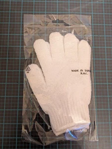 Luxury Body Scrubber Exfoliating Bath Gloves for Shower White - Picture 1 of 2