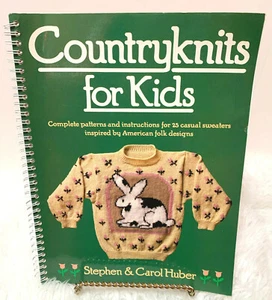 Vintage 1987 Country Knits Book for Kids Paperback Stephen Huber Carol Huber - Picture 1 of 11