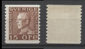 No: 119651 - SUECIA - ""GUSTAV V"" - UN ANTIGUO SELLO DE 15 ÖRE (2 LADOS PERFECTO.) - ¡Estampillada sin montar o nunca montada!¡! - Imagen 1 de 1