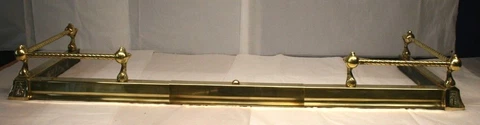 Fireplace Brass Extending Fire Fender  Surround  ref 333C Cover