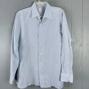 Anto Beverly Hills Luxury Linen (?) Shirt Large Blue Bespoke Custom Classic - Picture 1 of 11