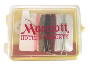 Vintage 1980s Red Logo Marriott Hotels Resorts Sewing Mending Kit Plastic Case - Picture 1 of 5