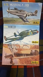 Heller 1/72 Mustang P-51D Saab J21 Focke Wulf 56 Stosser - Foto 1 di 1