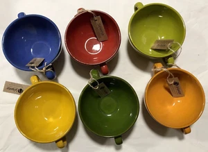 Selena Soup Bowls Hand Dip Glaze Colourful Dishware Serving Spanish Ceramics - Picture 1 of 9