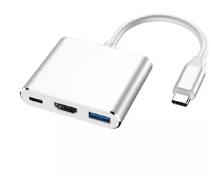 USB C HUB Adapter Typ C zu USB HDMI 4K TV PD Samsung MacBook Air Pro PC Weiß - Bild 1 von 5