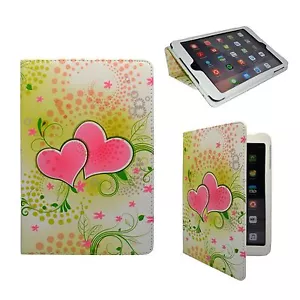 CASE FOR APPLE IPAD 2, 3, 4 MULTI FLOWER HEART DESIGN PRINT PU LEATHER COVER - Picture 1 of 6