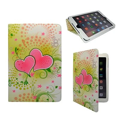CASE FOR APPLE IPAD 2, 3, 4 MULTI FLOWER HEART DESIGN PRINT PU LEATHER COVER - Image 1 of 4