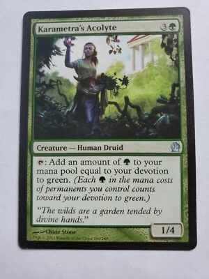 MTG Magic The Gathering Card Karametra's Acolyte Creature Human Druid Green Ther - Image 1 of 2