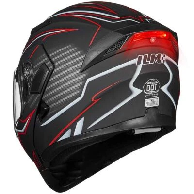 ILM Modular Full Face Motorcycle Helmet LED Adults Snowmobile Helmet DOT 902L - Image 1 of 4