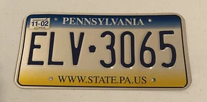 PENNSYLVANIA Authentic License Plate WWW.STATE.PA.US PLATE # ELV-3065 - Picture 1 of 2
